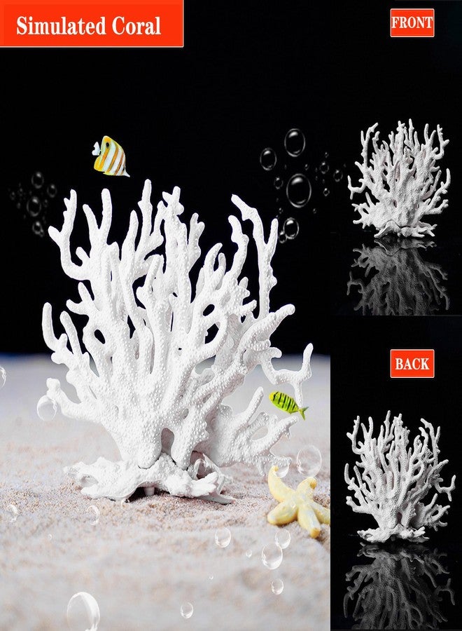 Besimple Artificial Aquarium Coral Ornament Plastic Fish Tank Plants Decoration for Aquarium Landscape (White) - Image 3